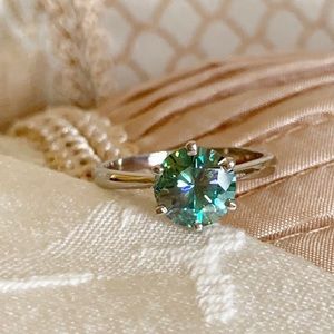 RESTOCKED - 2.0 Ct VVS1 Vivid Blue Moissanite Ring